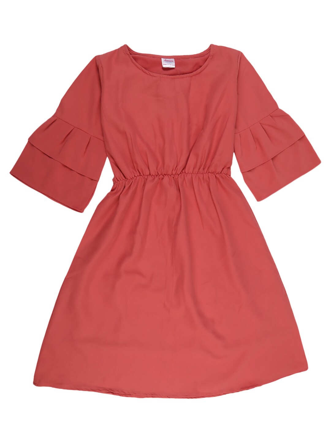 

V-Mart Peach-Coloured Solid Satin Dress