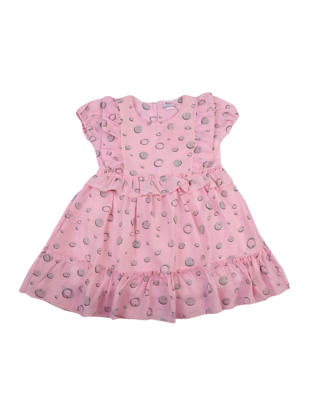 

V-Mart Pink Printed Satin Dress