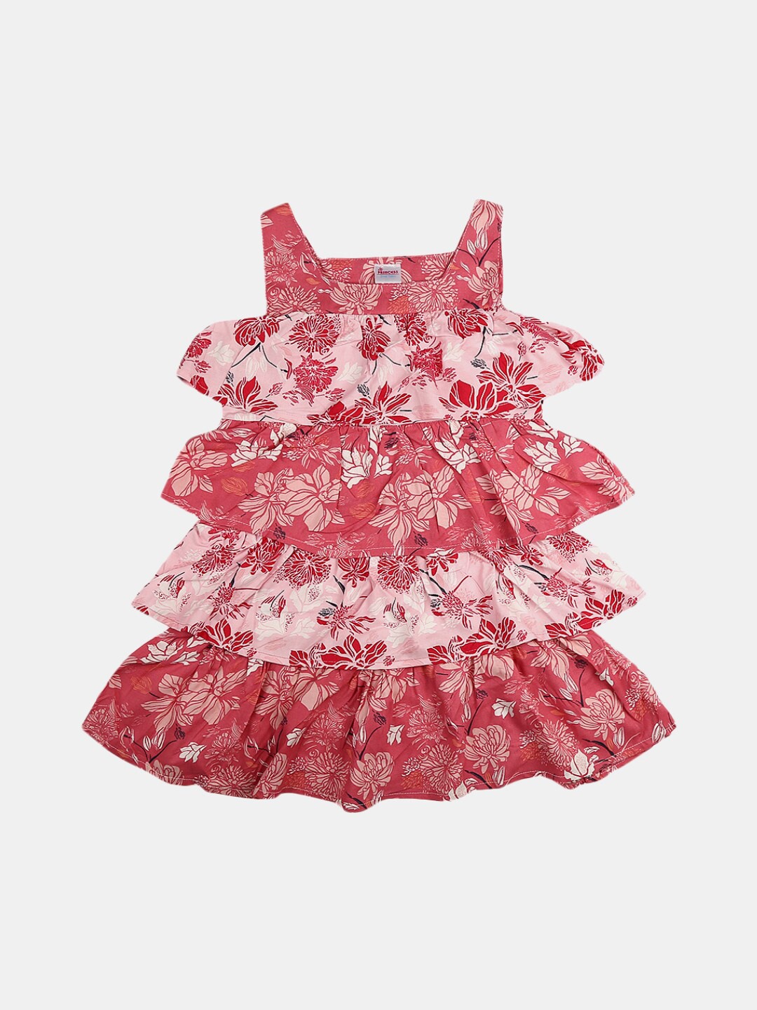 

V-Mart Pink Floral Satin Dress