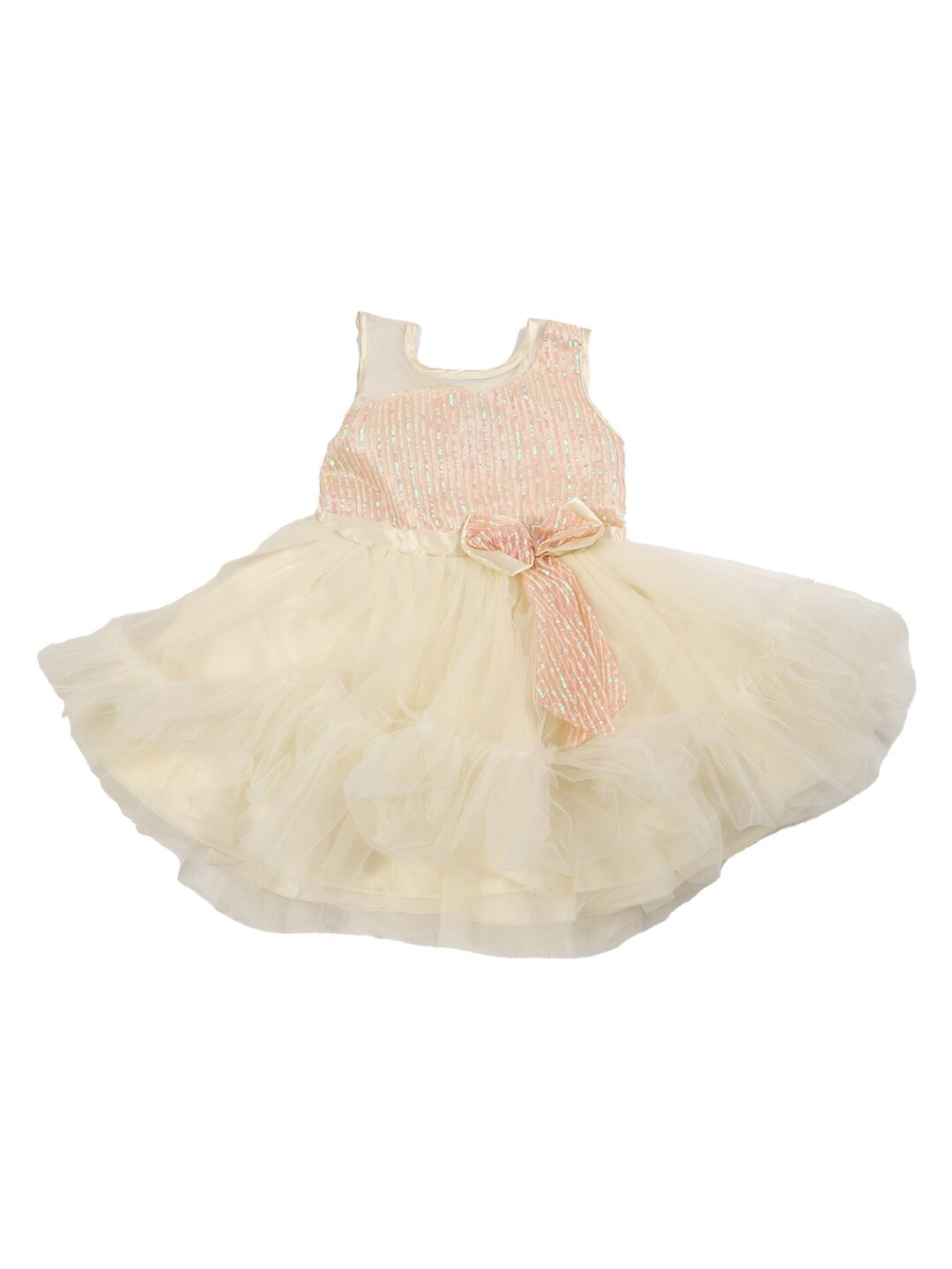 

V-Mart Cream-Coloured Satin Dress