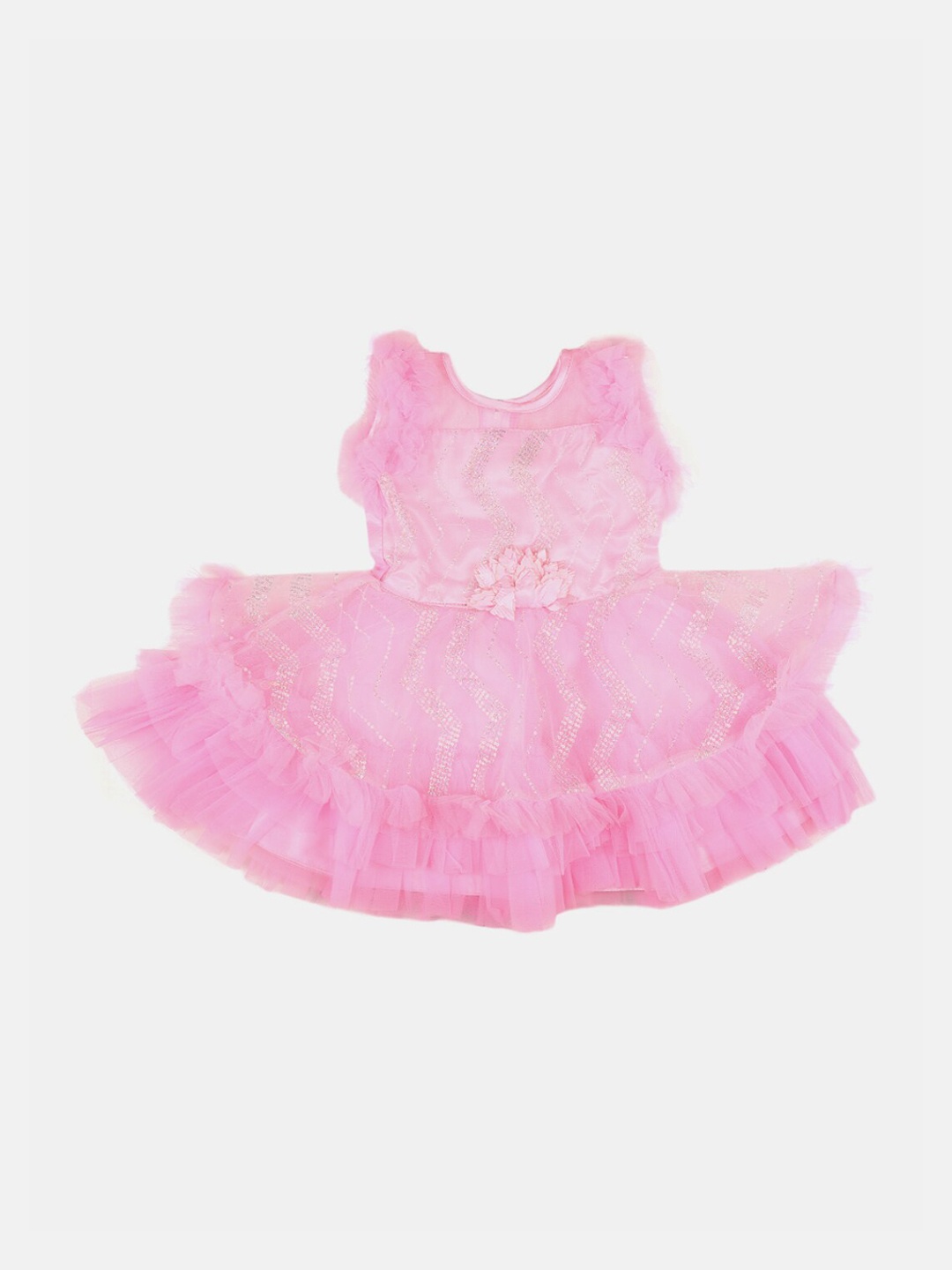 

V-Mart Pink Embellished Satin Dress