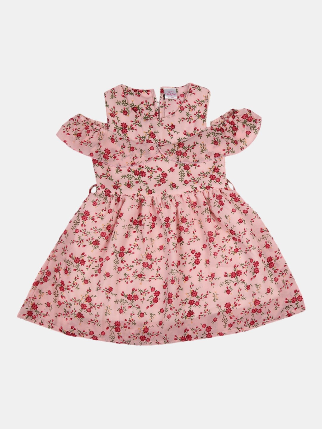

V-Mart Pink Floral Satin Dress