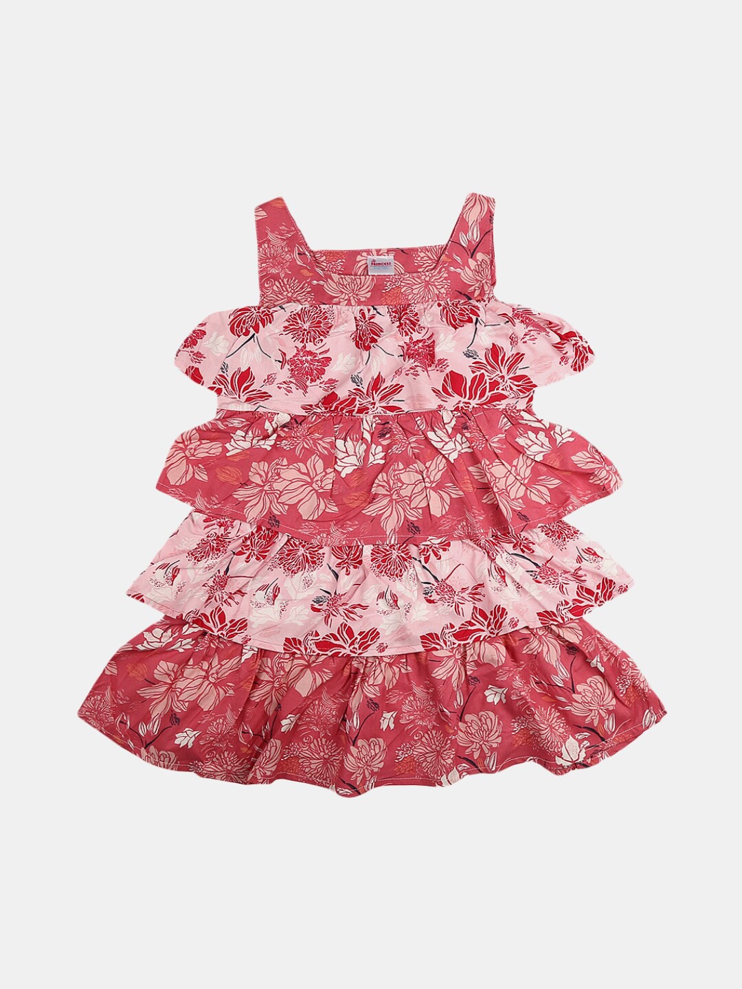 

V-Mart Pink Floral Satin Dress