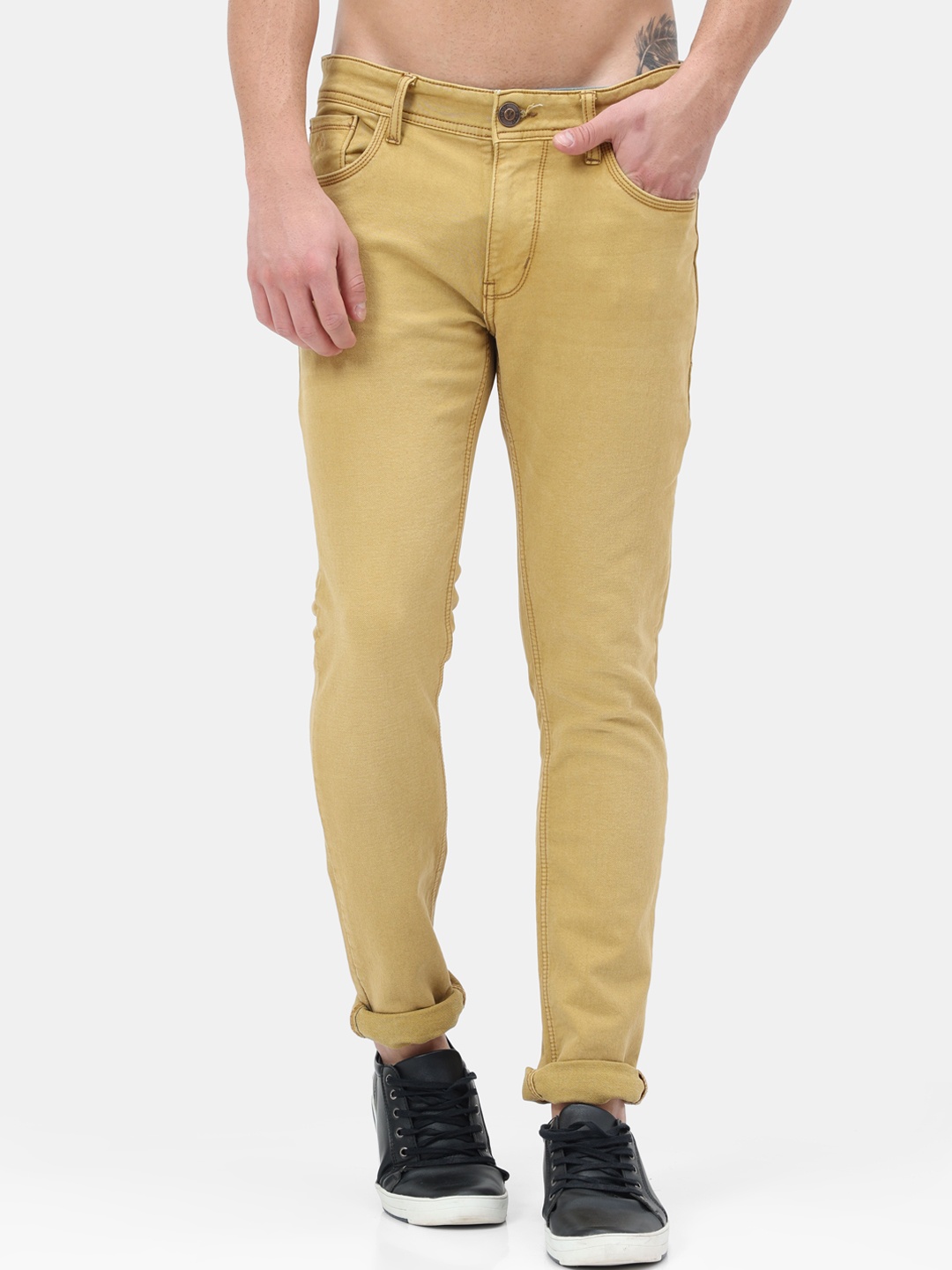 

VUDU Men Camel Brown Narrow Slim Fit Stretchable Jeans