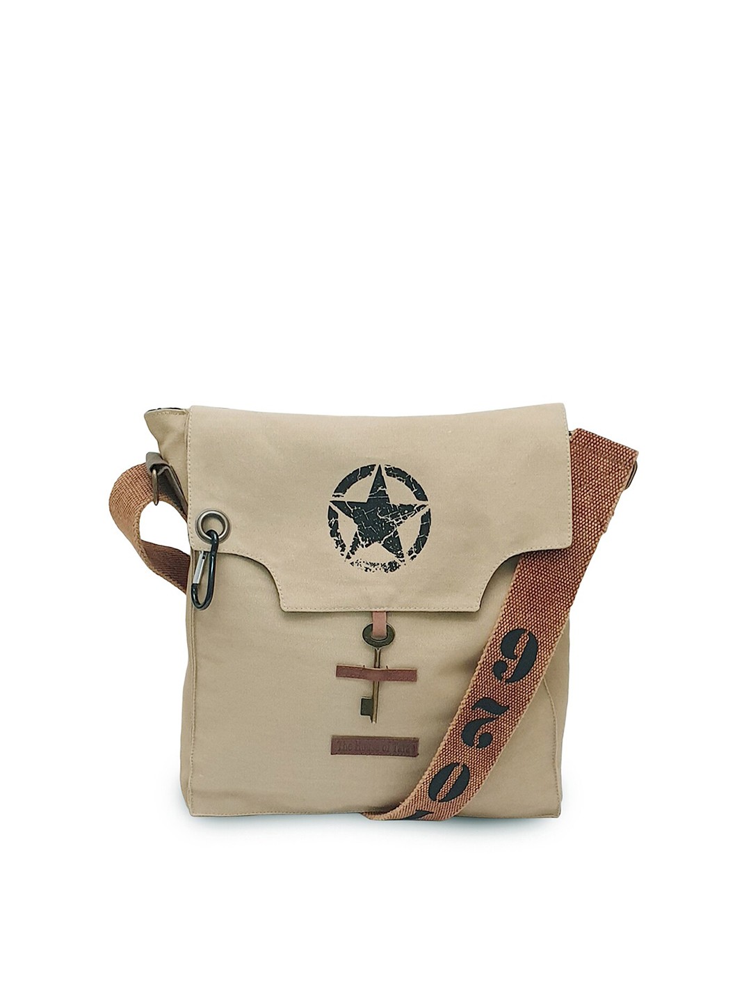

The House of Tara Unisex Beige & Brown Messenger Bag