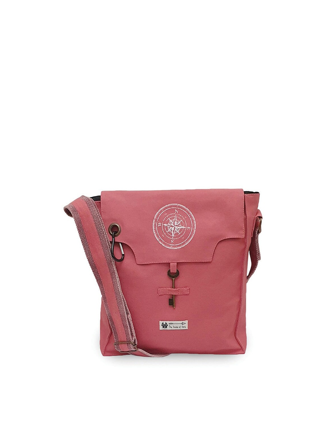 

The House of Tara Unisex Pink & Black Canvas Messenger Bag