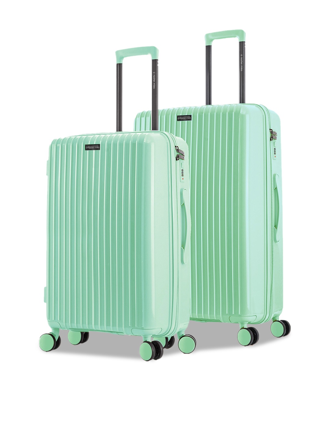 

Nasher Miles Pondicherry Polypropylene Green Trolley Bag Set of 2 M/L 65-75cm