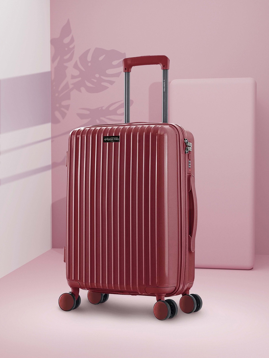 

Nasher Miles Maroon Textured Trolley Bag