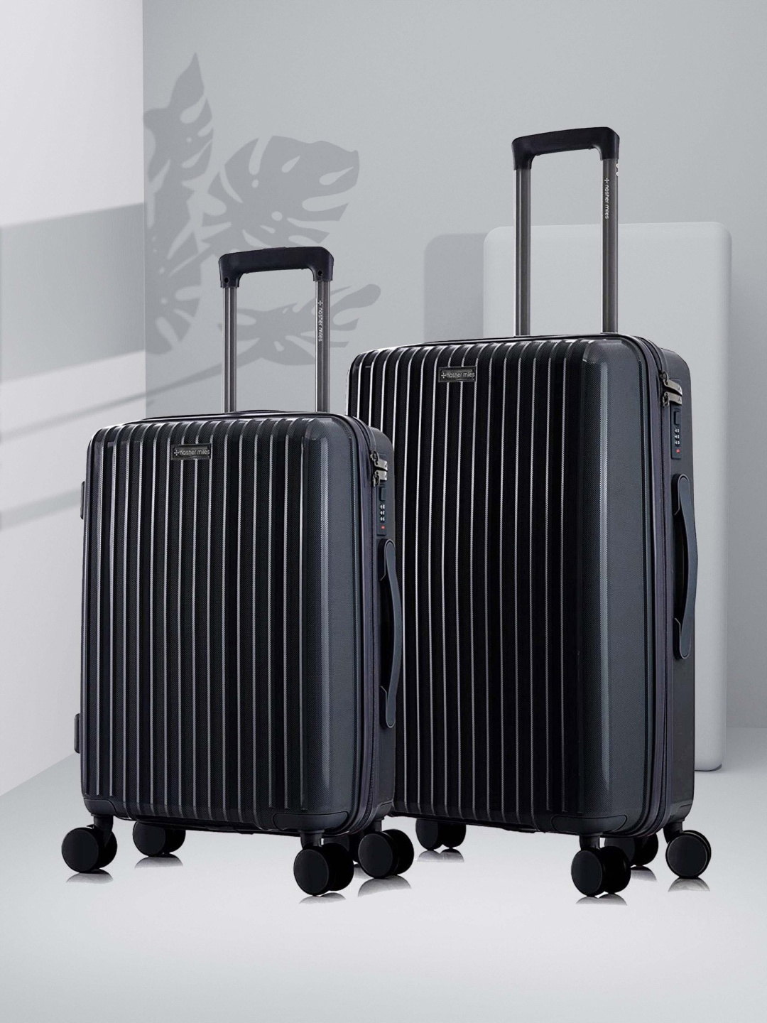 

Nasher Miles Pondicherry Polypropylene Black Trolley Bag Set of 2 S/M 55-65cm