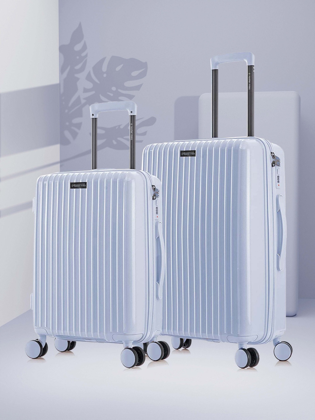 

Nasher Miles Set Of 2 Auroville Textured Hard-Sided Trolley Suitcases, Lavender