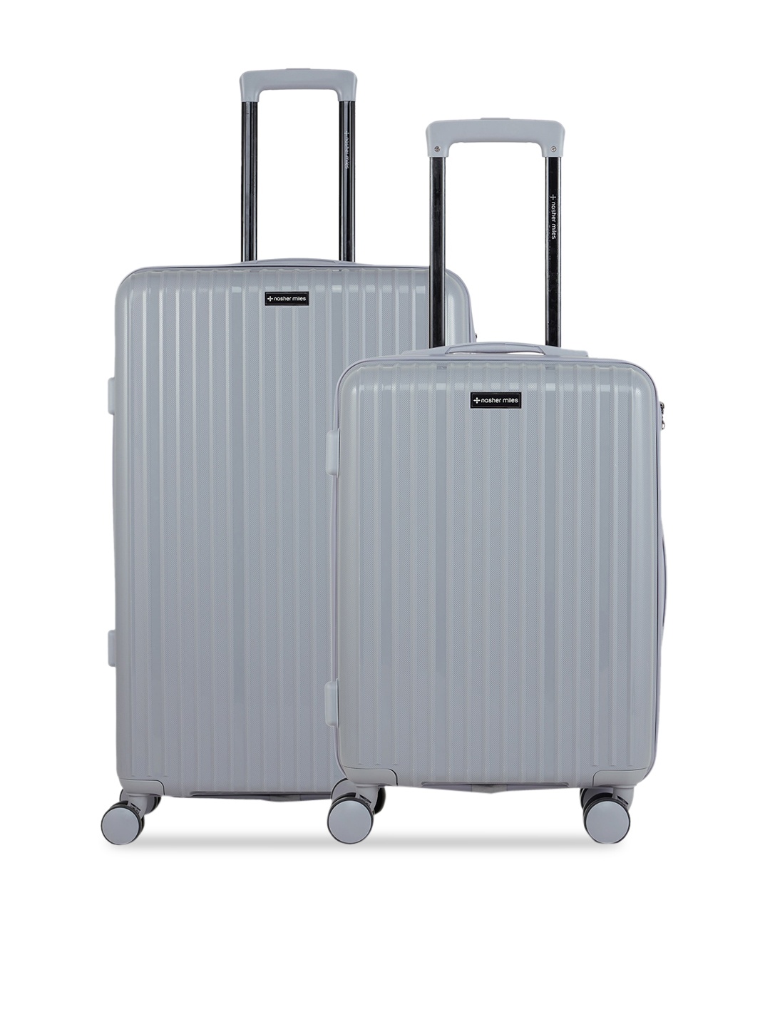 

Nasher Miles Pondicherry Polypropylene Grey Trolley Bag Set of 2 M/L 65-75cm