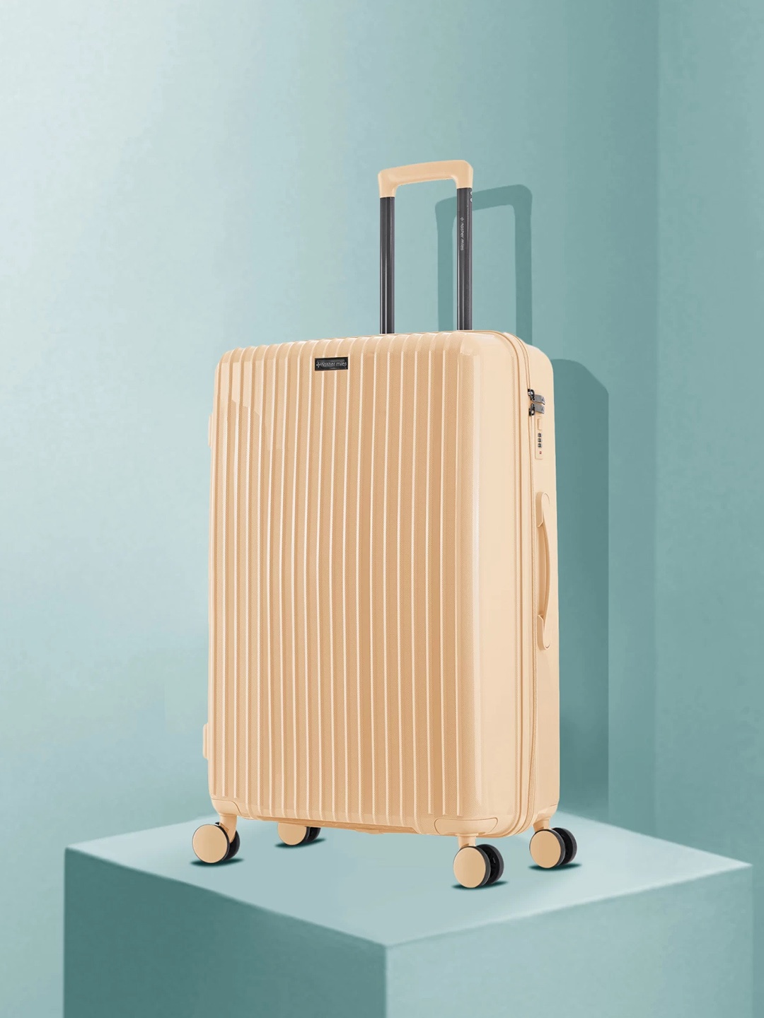 

Nasher Miles Auroville Textured Hard-Sided Cabin Trolley Suitcase, Peach