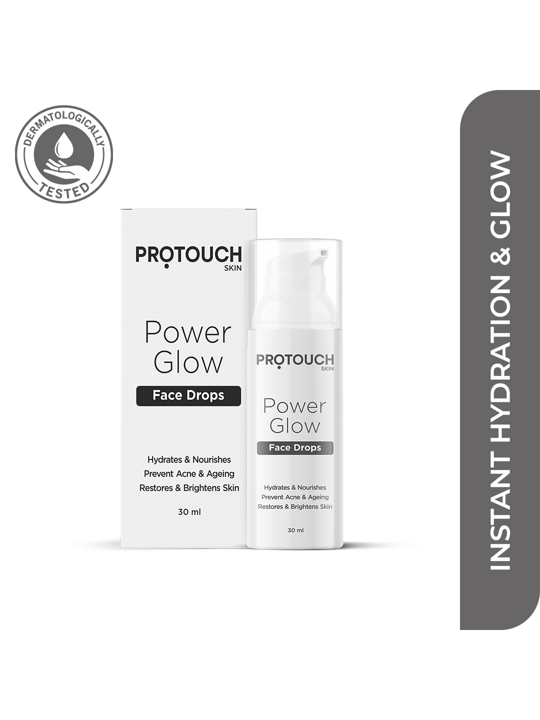 

PROTOUCH Power Glow Non-Sticky & Deep Hydrating Face Serum with Korean Actives - 30 ml, White