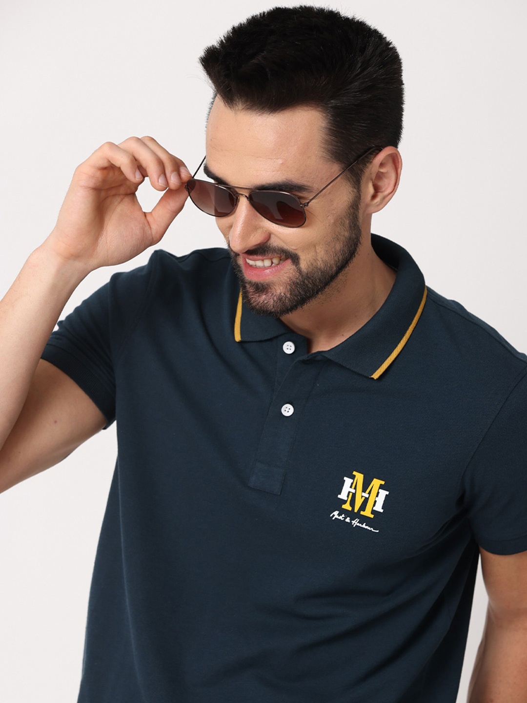 

Mast & Harbour Men Green Polo Collar T-shirt