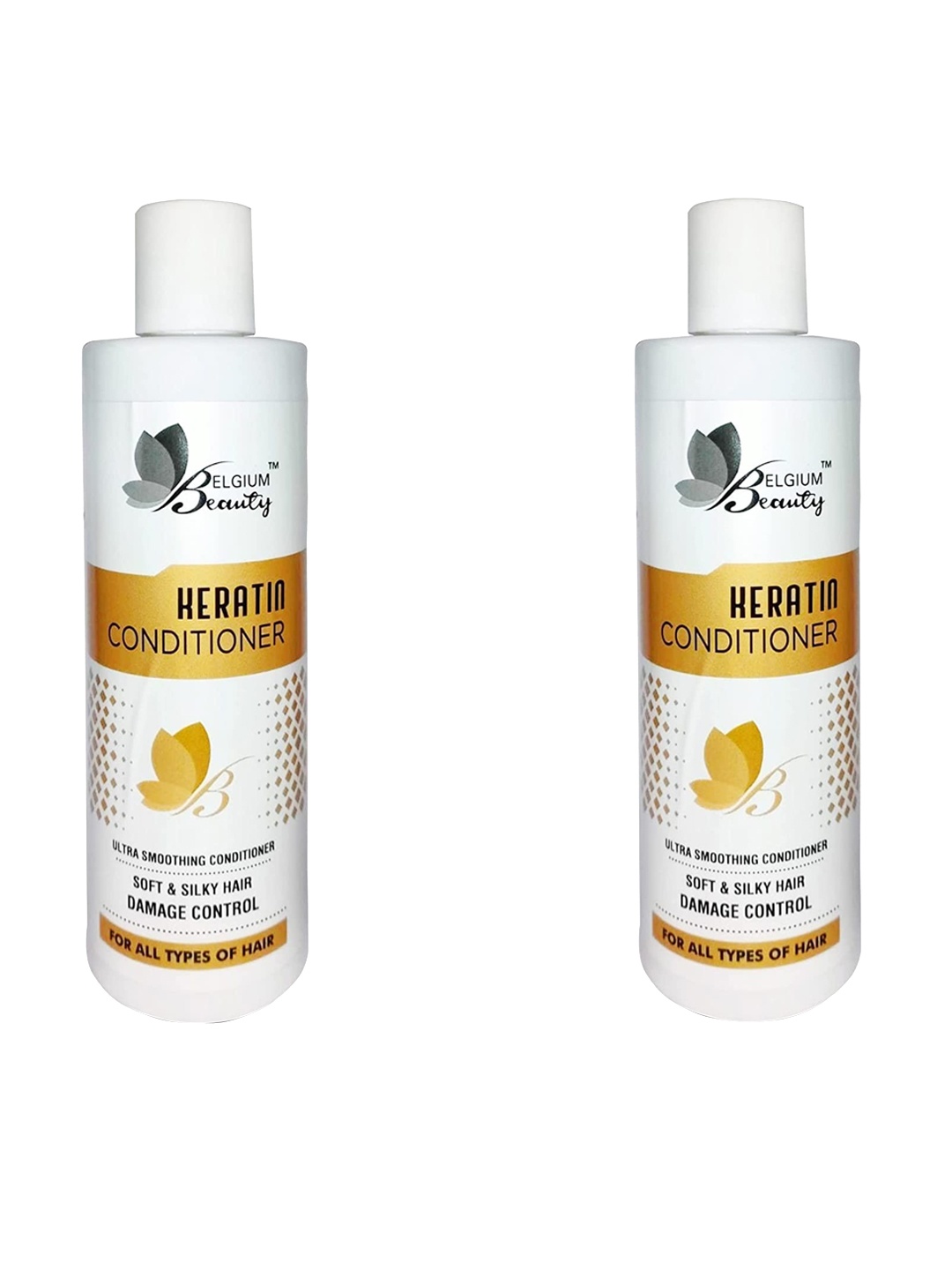 

Belgium Beauty Set of 2 Keratin Damage Control Hair Conditioner - 250 ml Each, White