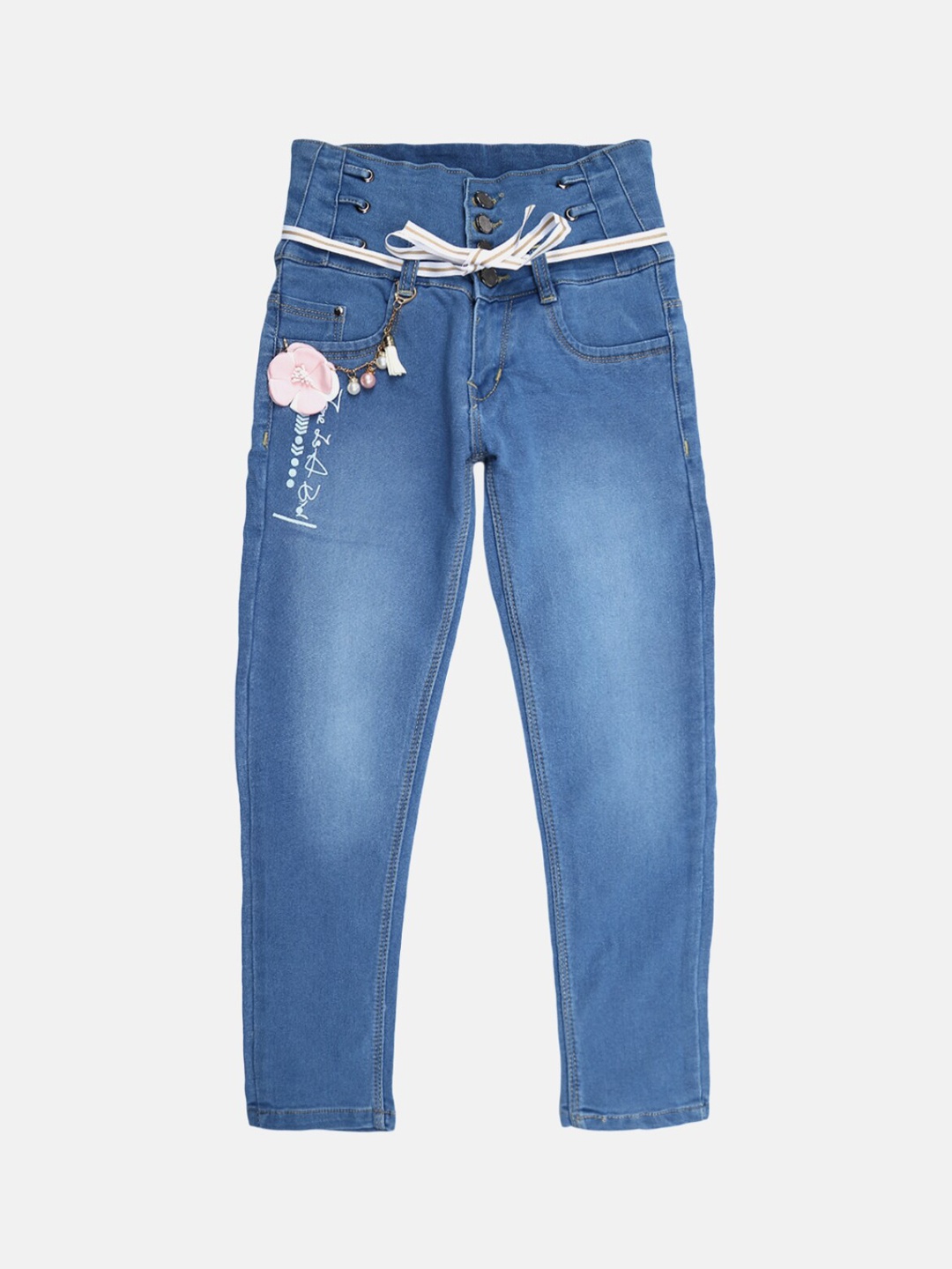 

V-Mart Girls Blue Solid Light Fade Stretchable Denim Jeans