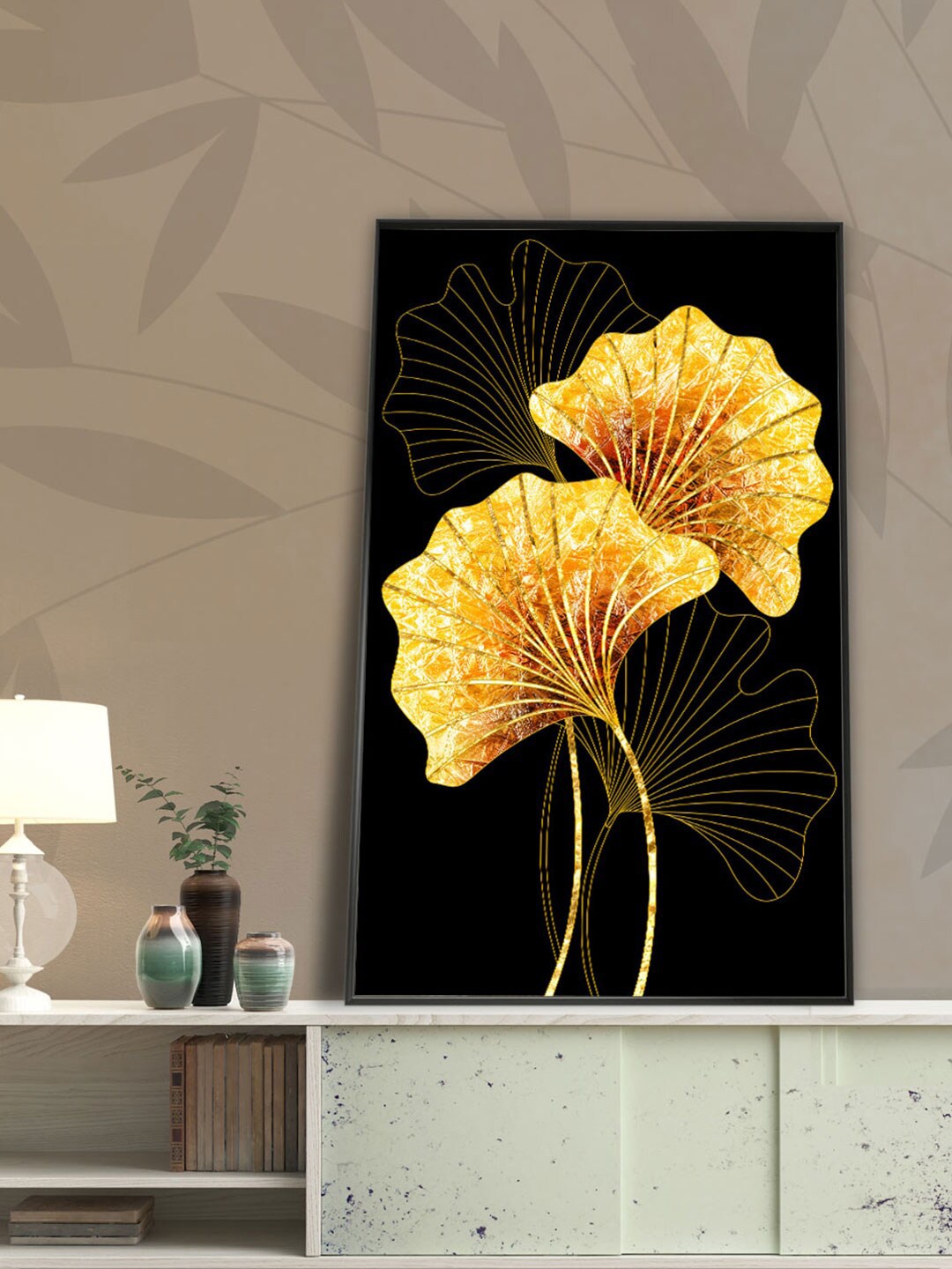 Art Street Black & Gold-Toned Printed Framed Canvas Wall Art