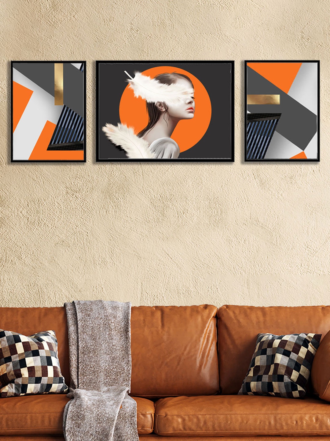 

Art Street Set of 3 Shingora Abstract Modern Art Canvas Paintings, Multi