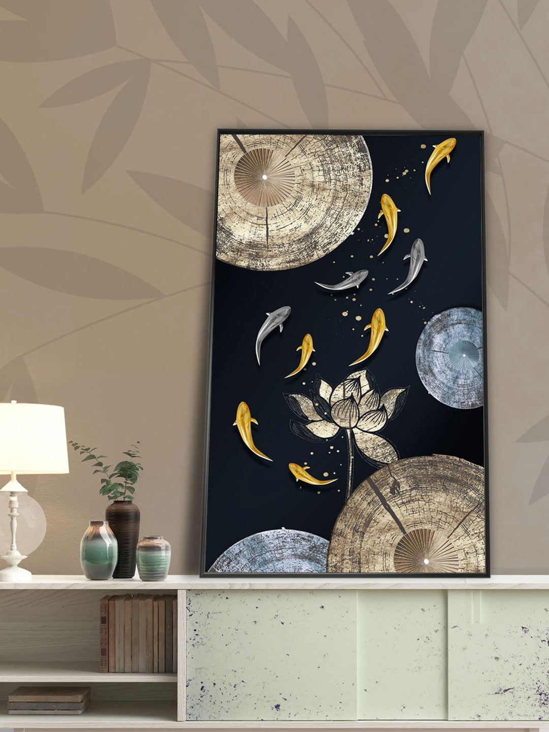 

Art Street Black & Beige Framed Canvas Painting Wall Art