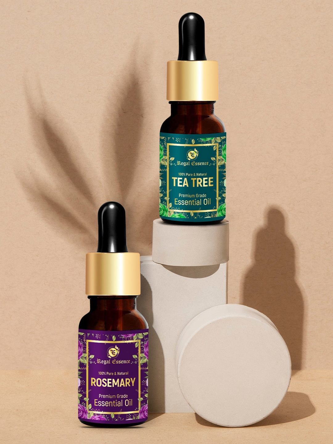 

Regal Essence Set of 2 Rosemary & Tea Tree Aroma Diffuser Essential Oil, White
