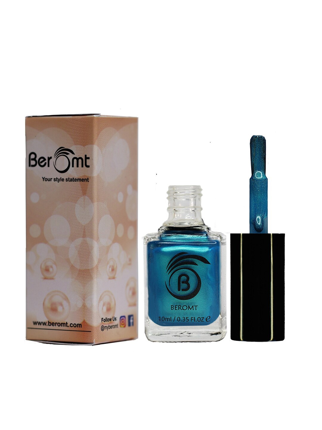 

BEROMT Pearl Finish High Shine Fast Dry Nail Polish 10 ml - Mermaids Pearl 808, Blue