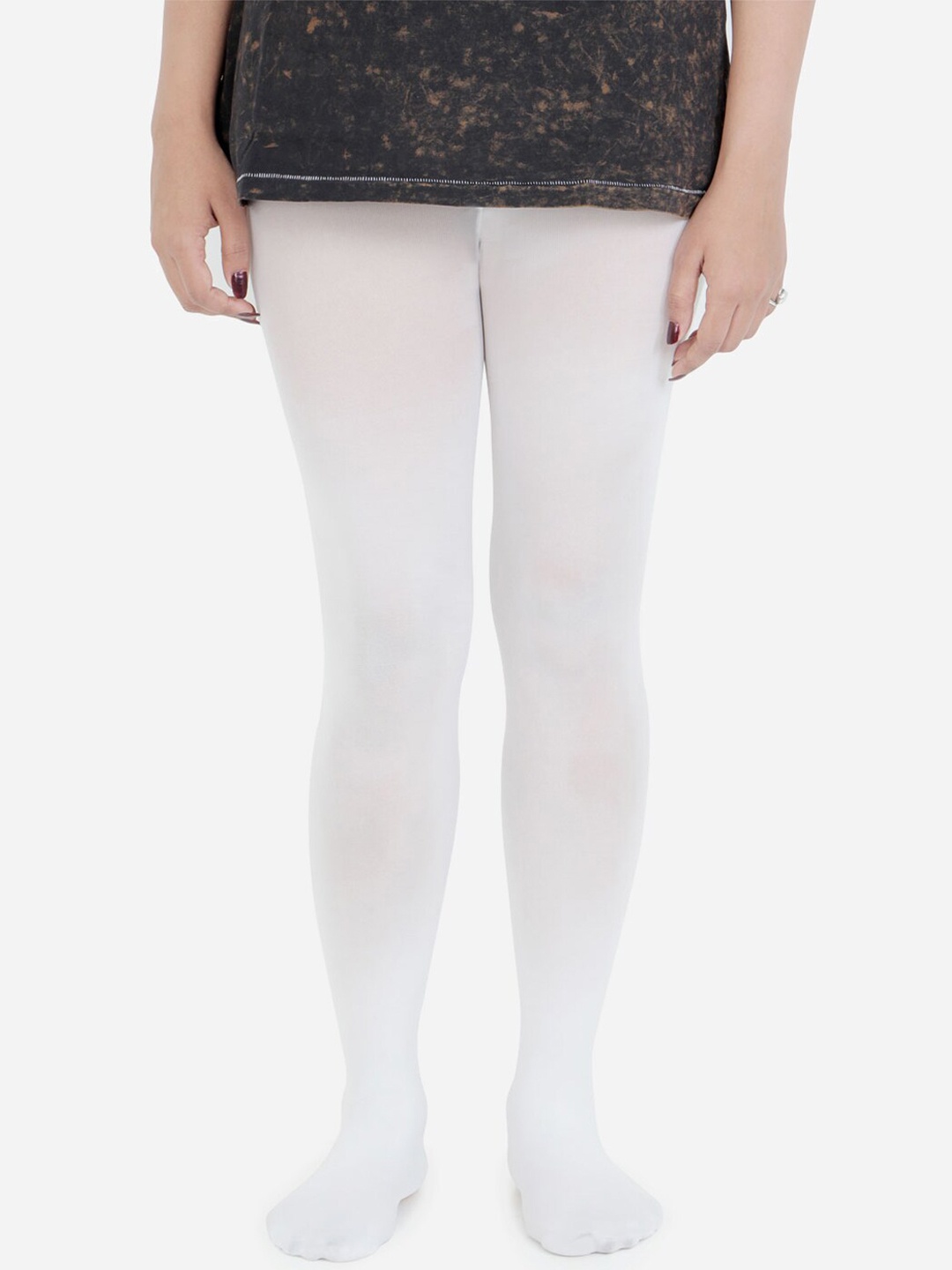 

Bonjour Girls White Solid Anti Odour Stockings