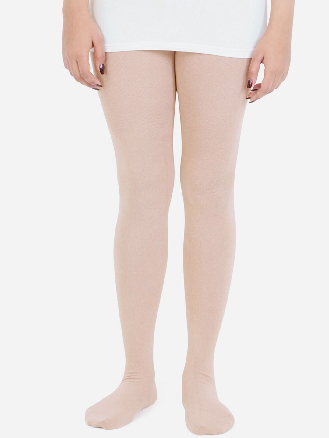 

Bonjour Girls Beige Solid Stockings