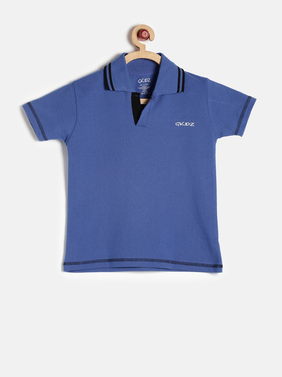

GKIDZ Boys Blue Solid Polo Collar T-shirt