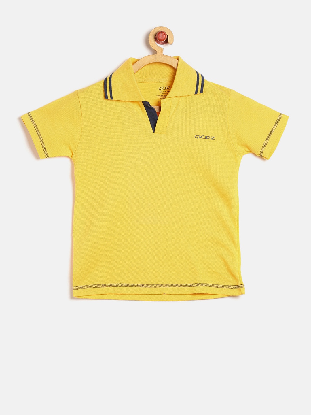 

GKIDZ Boys Yellow Solid Polo Collar T-shirt