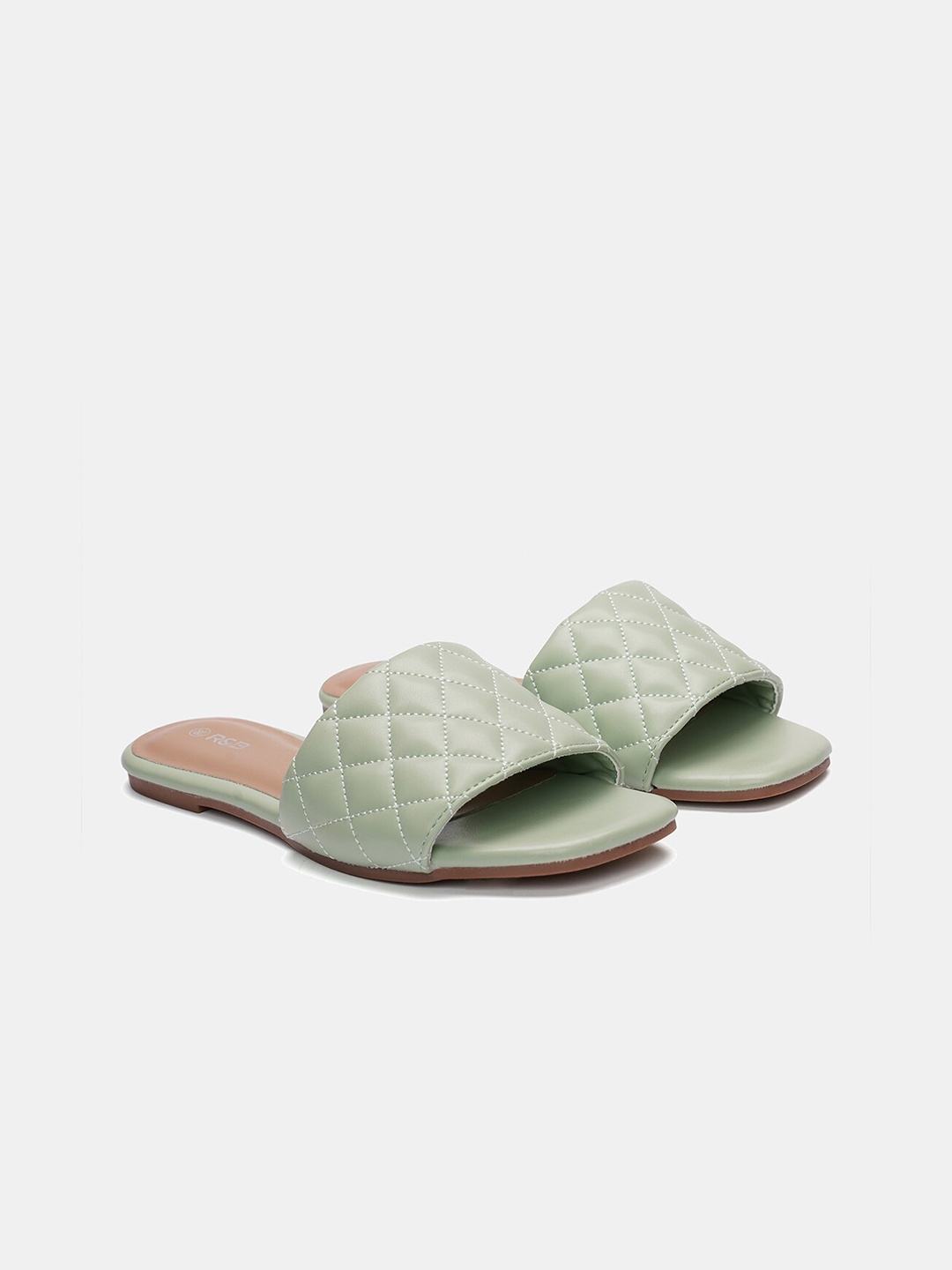 

R&B Women Green Open Toe Flats
