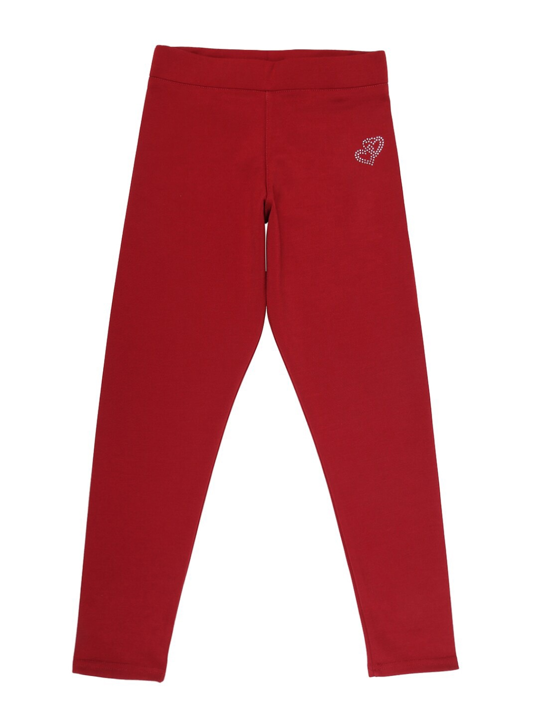 

V-Mart Girls Black Solid Cotton Jeggings, Maroon
