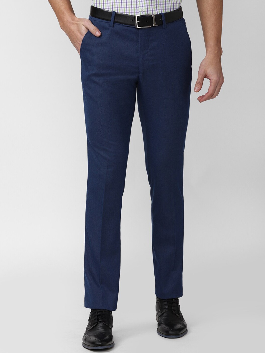 

Peter England Men Navy Blue Slim Fit Formal Trousers