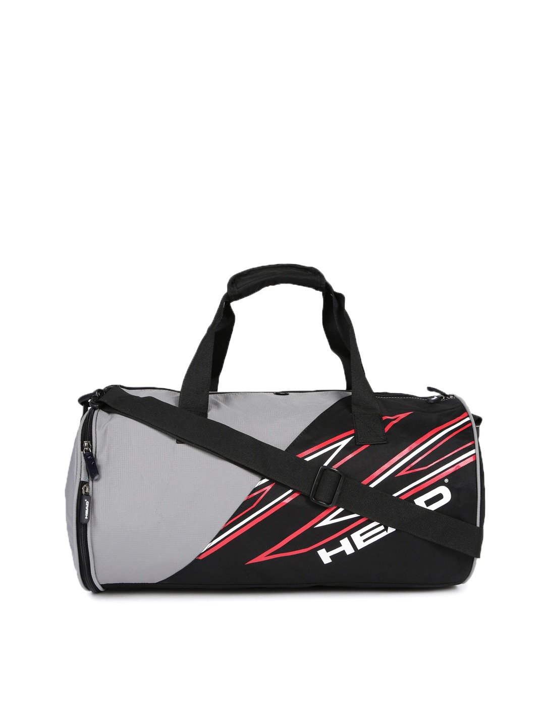 

Head Unisex Grey & Black Printed Duffel Bag