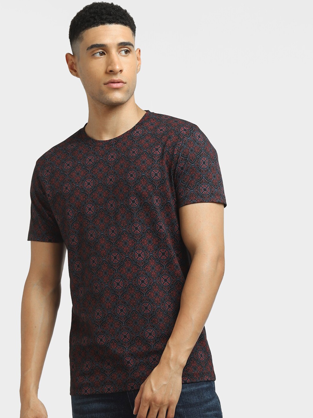 

Jack & Jones Men Black Colourblocked T-shirt