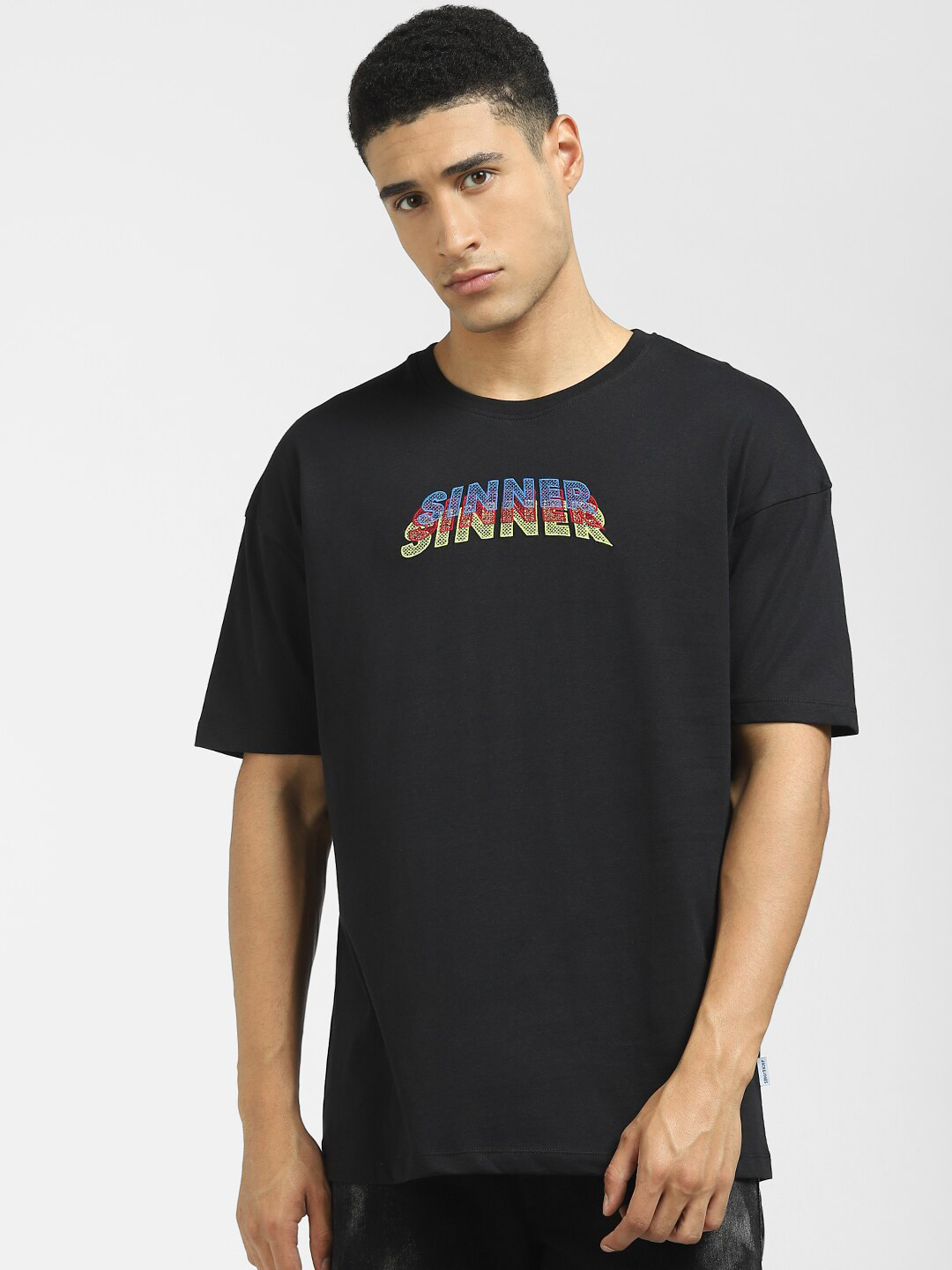 

Jack & Jones Men Black Printed T-shirt
