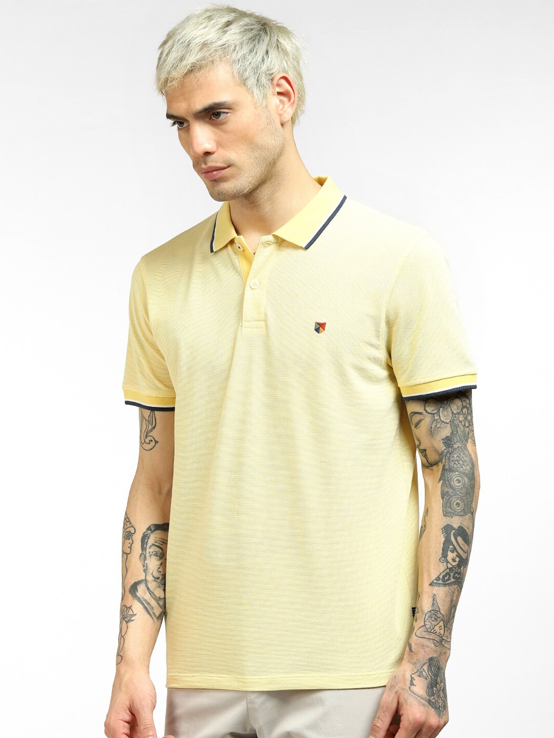 

Jack & Jones Men Yellow Extended Sleeves T-shirt