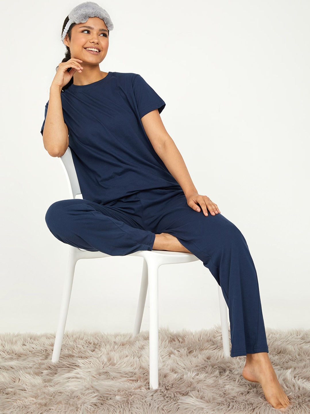 

Styli Women Navy Blue Night suit