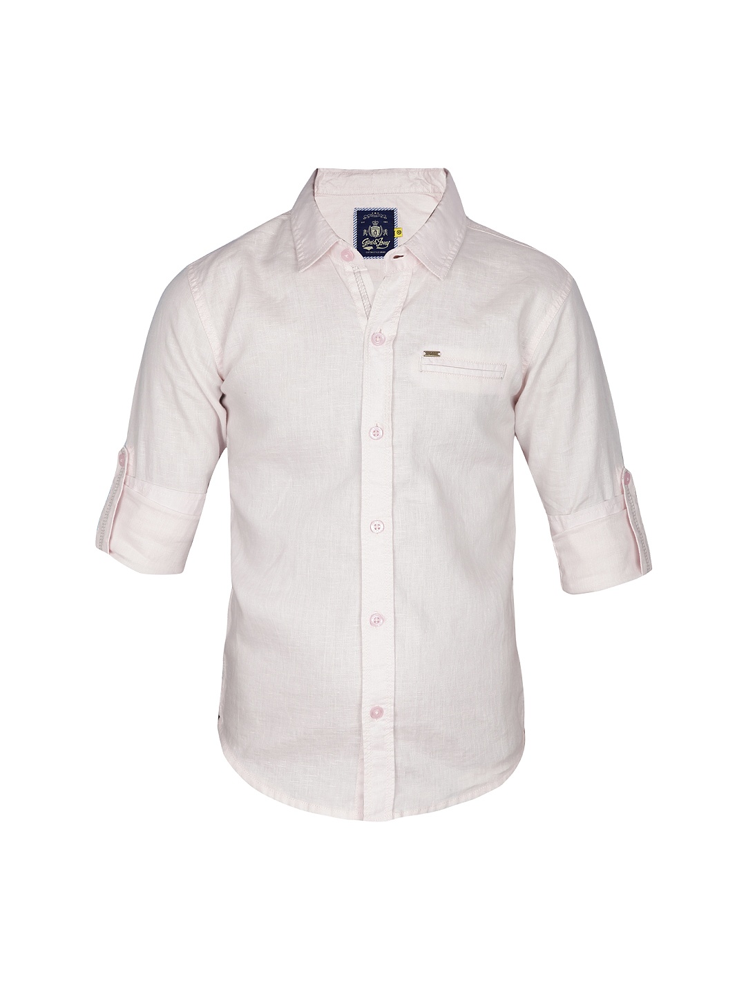 

Gini and Jony Boys Pink Regular Fit Solid Casual Shirt