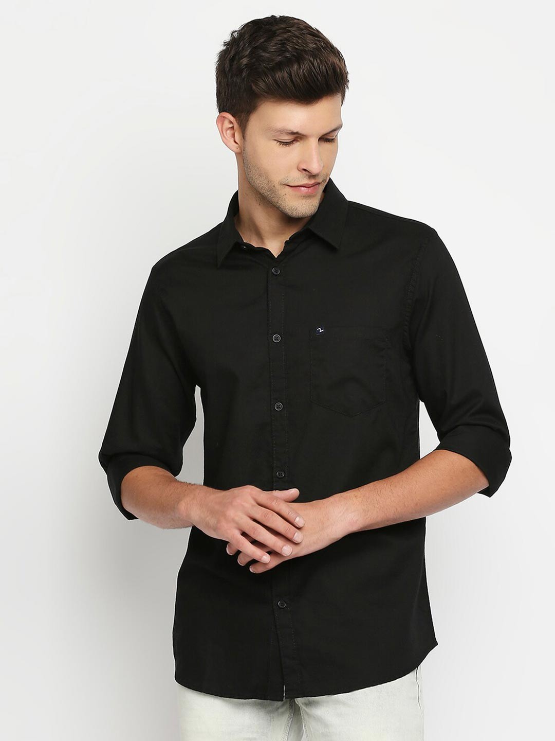 

SPYKAR Men Black Slim Fit Casual Shirt