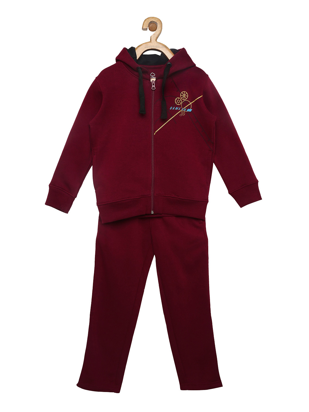 

Sweet Dreams Boys Red Solid Fleece Tracksuits