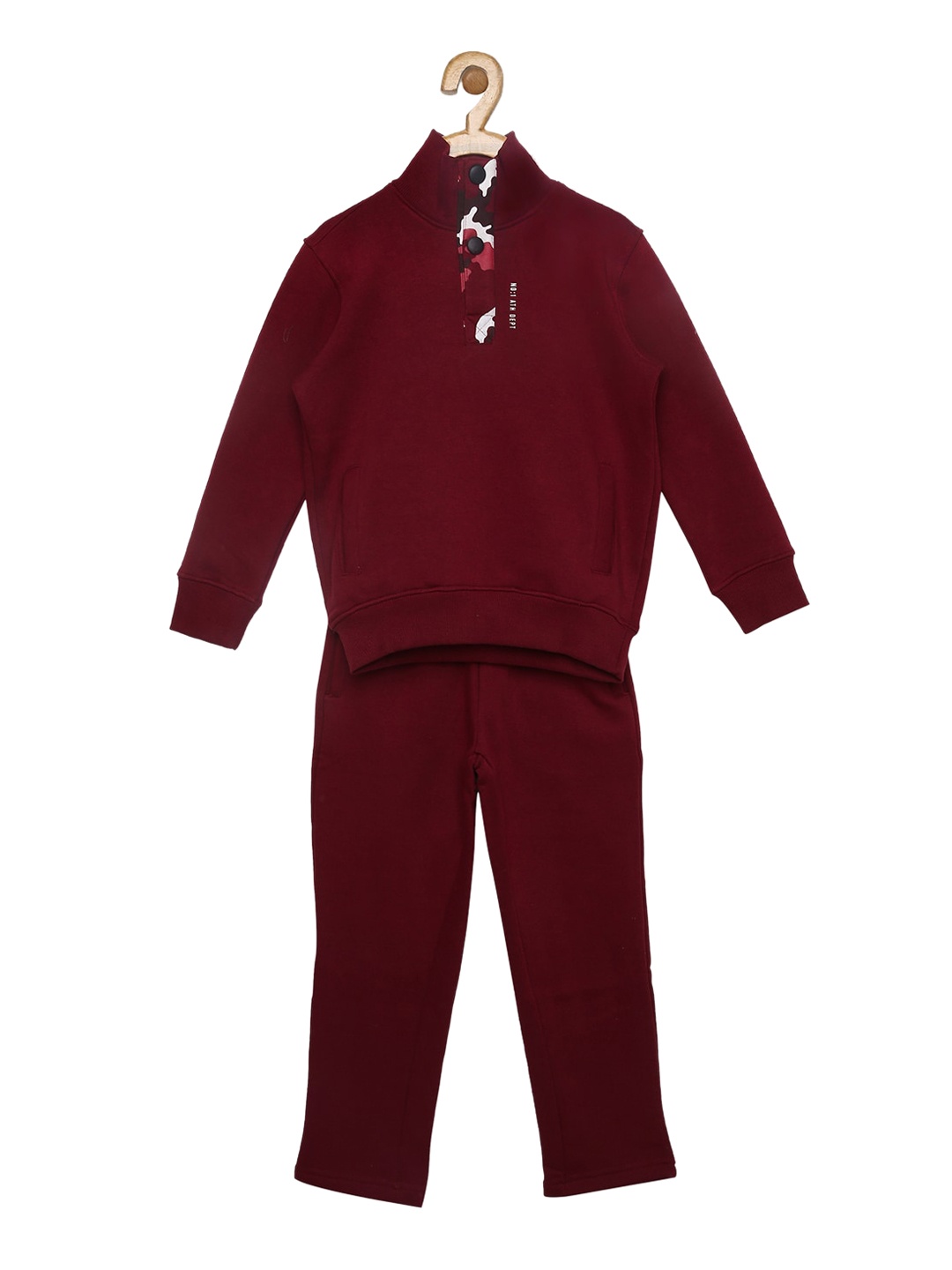 

Sweet Dreams Boys Burgundy Solid Cotton Tracksuits