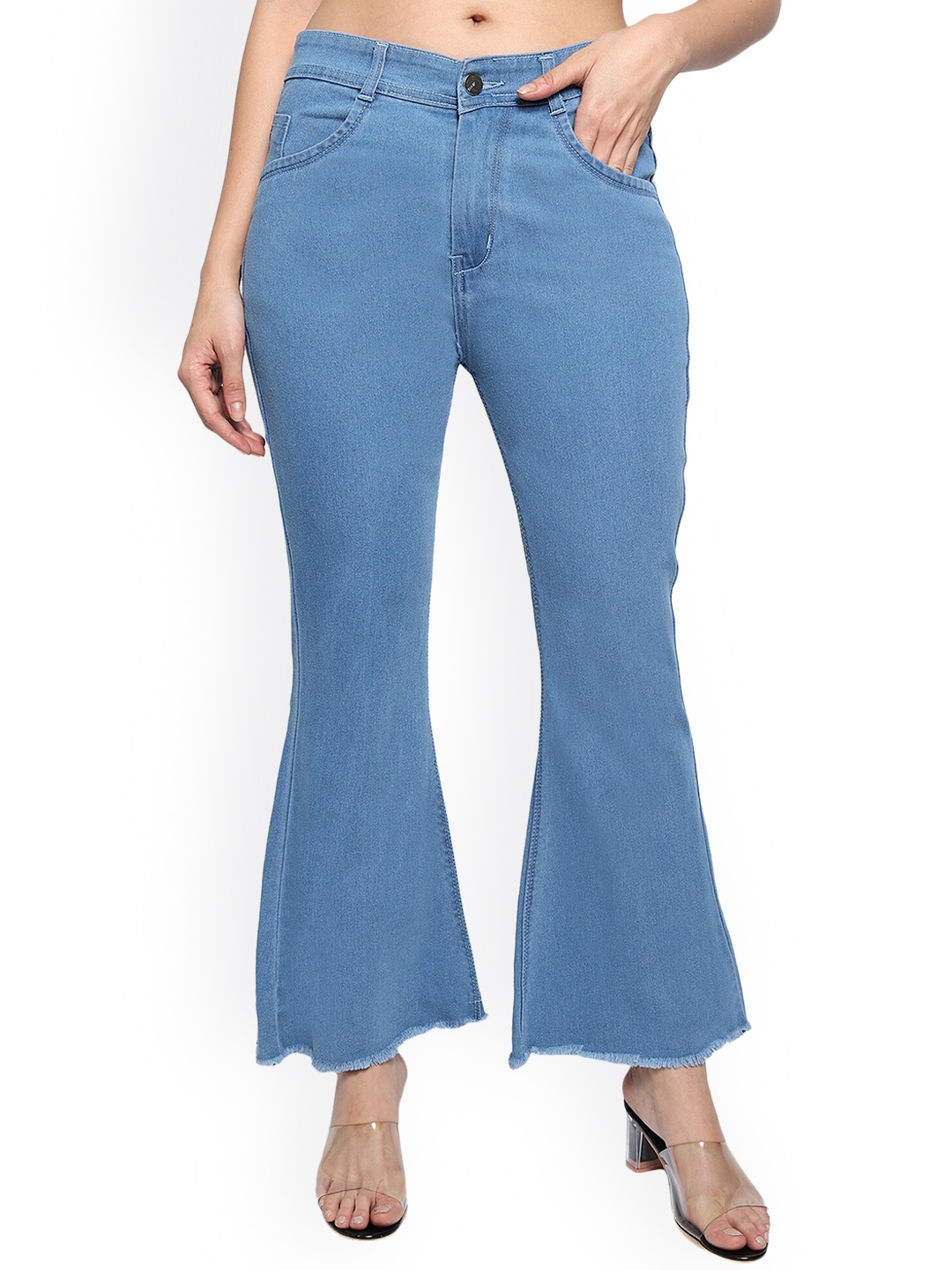 

LIVE OK Women Blue Bootcut Mid-Rise Stretchable Jeans