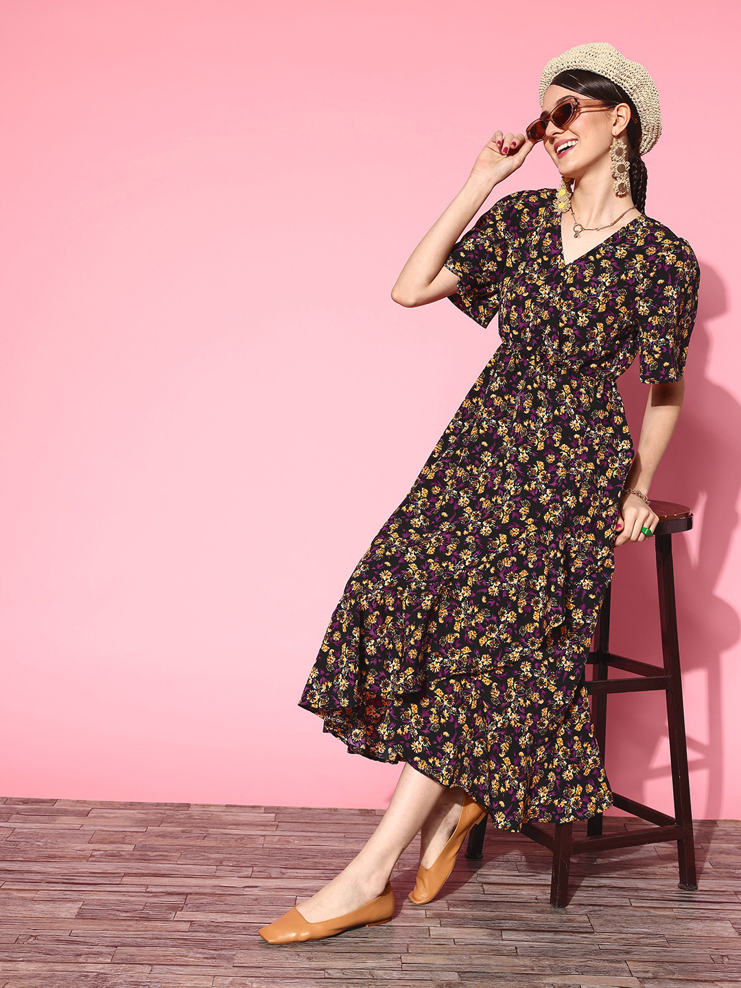 

plusS Women Purple Floral Vacay Attire