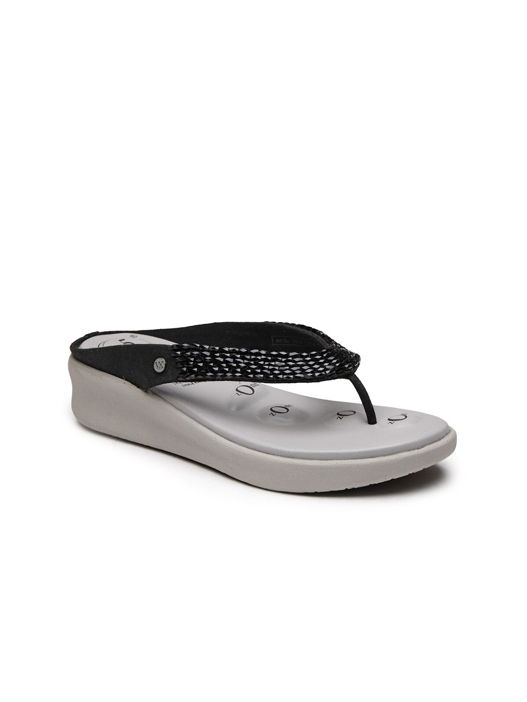 

VON WELLX GERMANY Women Black & Grey Rubber Thong Flip-Flops