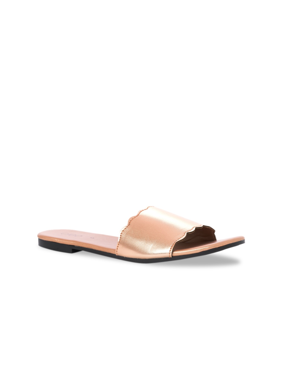 

Khadims Women Rose Gold Colourblocked Open Toe Flats