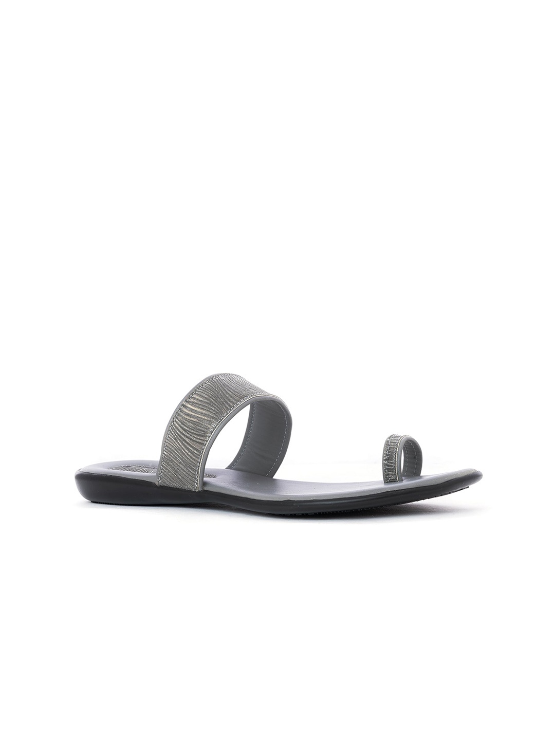 

Khadims Women Grey Striped One Toe Flats