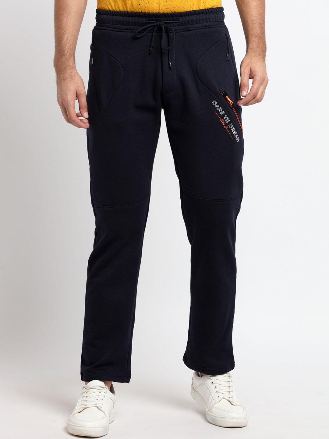 

Status Quo Men Navy-Blue Solid Cotton Track Pant