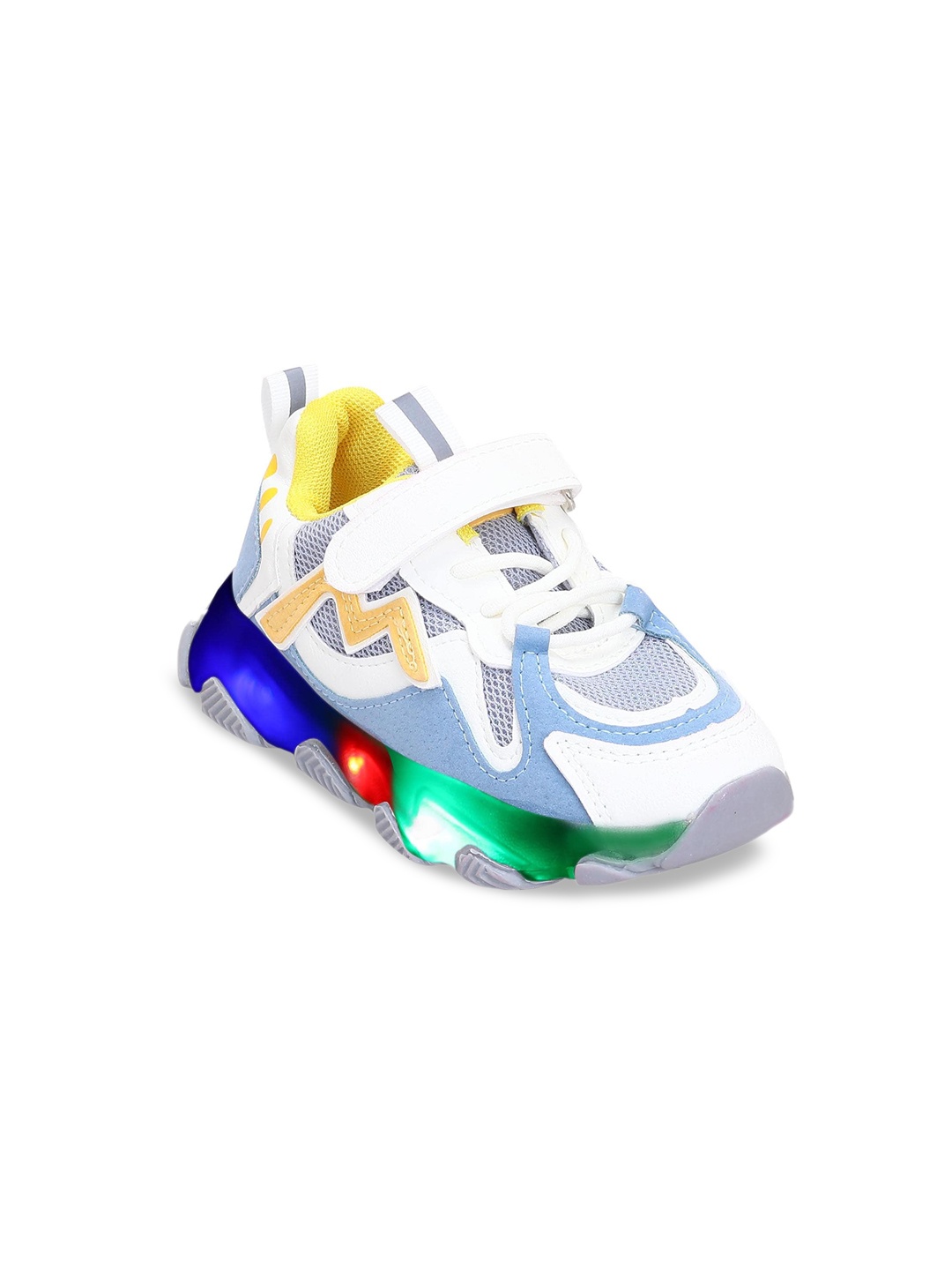 

Hopscotch Unisex Kids Grey Woven Design PU Sneakers