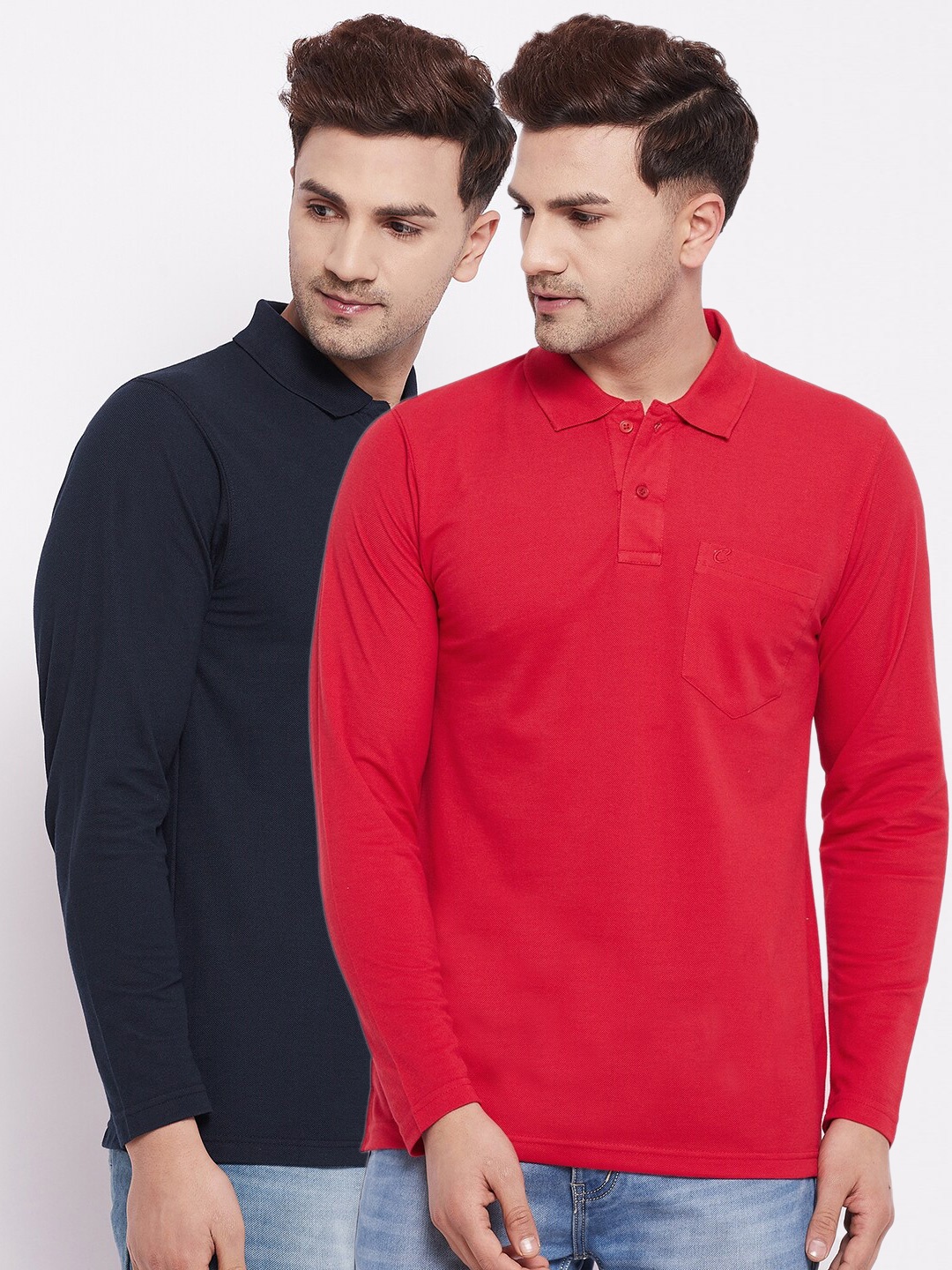 

Camey Men Red 2 Polo Collar T-shirt