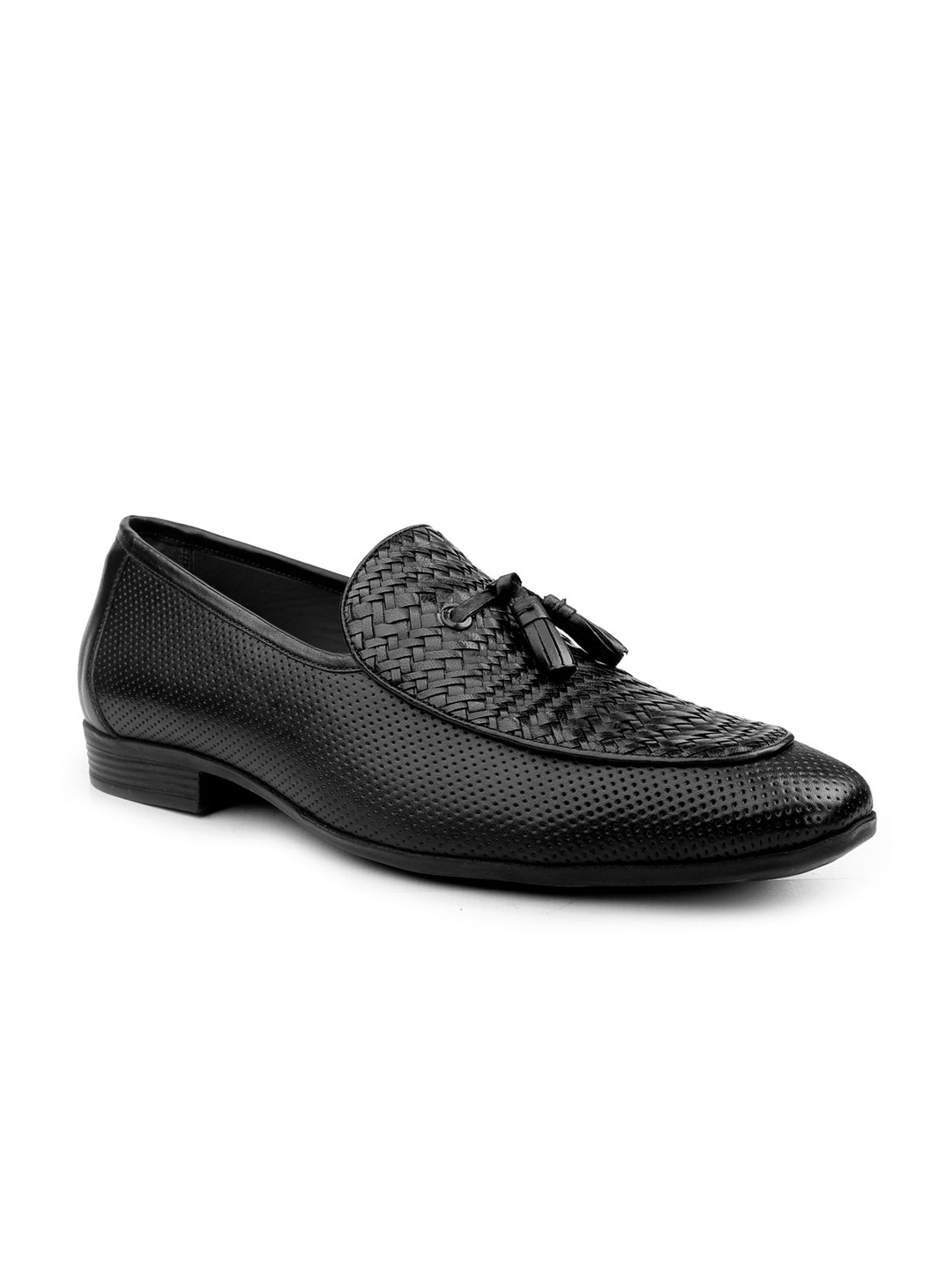 

One8 Men Black Solid Pure Genuine Leather Formal Loafers